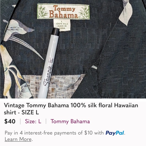 Tommy Bahama 100% Silk Button Down Hawaiian Floral shirt - Picture 3 of 3